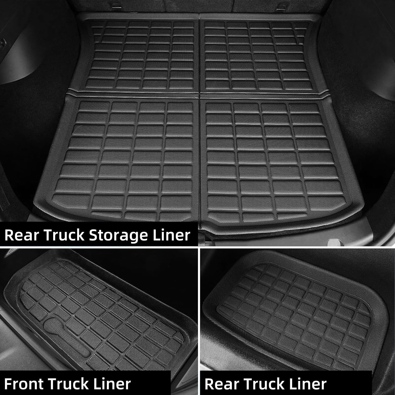 9-Piece RHD 2026 Tesla Model Y Juniper, All-Weather Floor & Cargo Mat Set (5-Seater), Automotive Accessories Trunk Floor Mats & Cargo Liners (9Pcs Model Y Juniper 5 Seater) image number 4