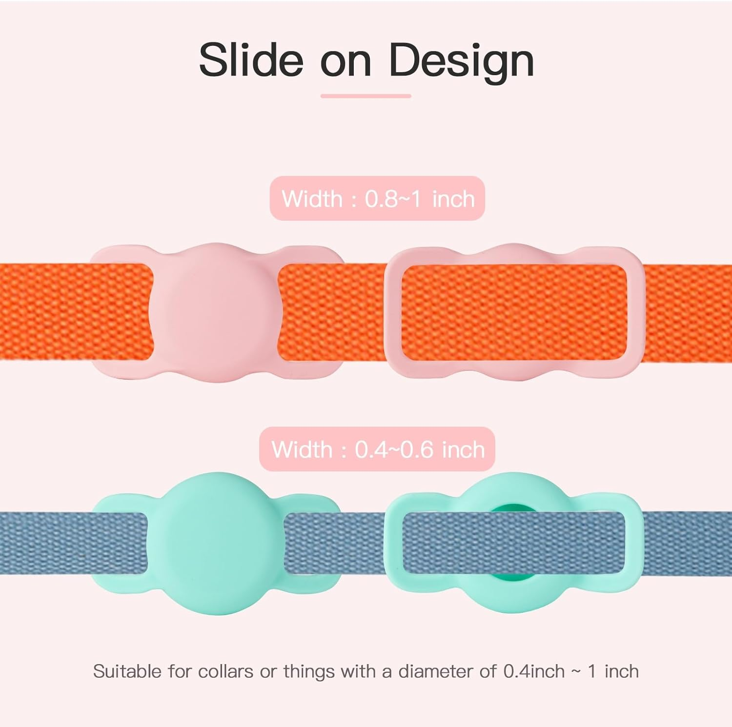 Puppydoggy 2 Pack Silicone Dog Collar Tag Holder Suitable for Airtag, Dog Cat Tracker Case Waterproof, Scratch-Resistant, Anti-Lost & 1 Pack Keychain Holder Case for Bag, Suitcase (Small, Black) image number 1