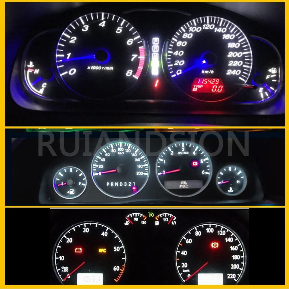Ruiandsion 10Pcs T4.2 LED Bulb White 10Mm Base 5050 1SMD LED Bulbs for Car Dashboard Instrument Reading Gauge Panel Lights image number 1