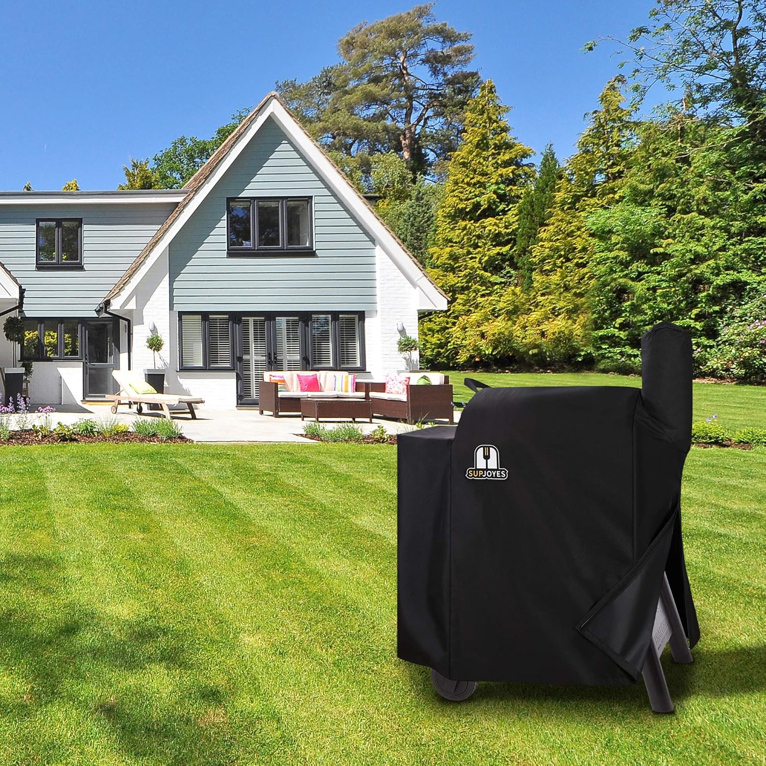 SUPJOYES Grill Cover for Traeger Pro 22 & 575 Series, Wood Pellet Smoker Cover for Traeger, Heavy Duty Waterproof Grill Cover with Special Zipper Design image number 3