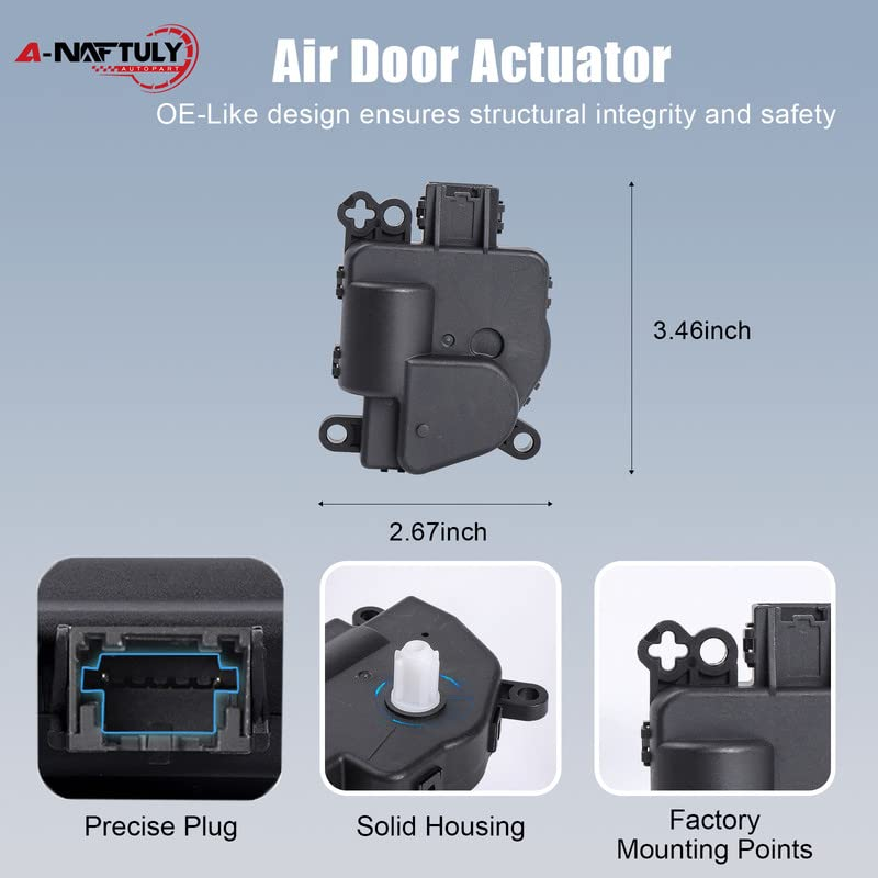 A-NAFTULY HVAC Blend Door Actuator Replacement for Chrysler 200 2012-2014/Sebring, Dodge Avenger/Journey/Caliber, Jeep Wrangler/Patriot/Compass Ram-Heater Air Door Actuator Motor, 604-029, 68018109AA
