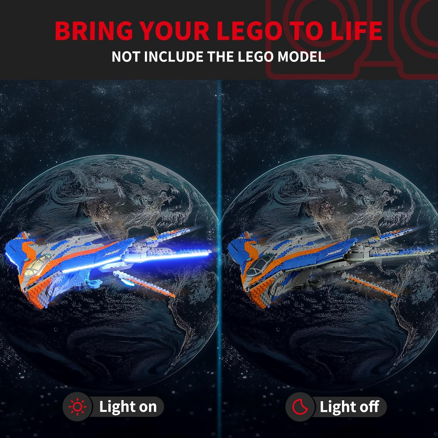 BRIKSMAX 2.0 Light Kit for Guardians of the Galaxy: the Milano - Innovative LED Lighting Compatible with  Marvel 76286 - Set Not Included image number 5