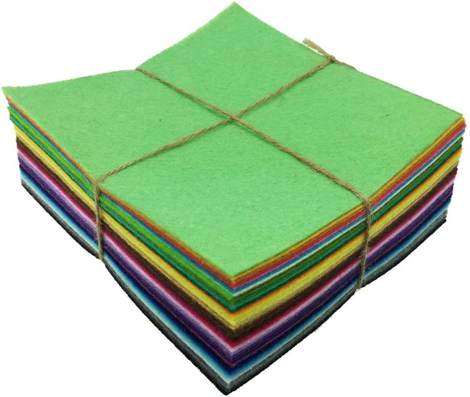 BIGCOW Felt Fabric Sheets, 40 Pieces, 30X30 Cm, Assorted Colours, 1Mm Thick image number 1