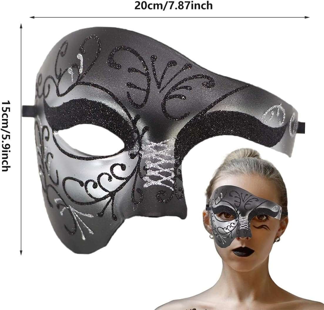 AIMALL Elegant Half Face Ghost Mask Series, European and American Style, Suitable for Halloween Carnival, Opera Ball and Nightclub Party - 7.87X5.91X1.18 Inches - Double-Purple image number 6