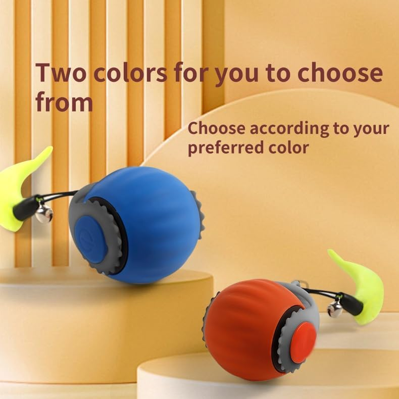 Interactive Cat Toy Balls,Electric USB Rechargeable,Built in 150Mah Lithium Battery, the Speed Can Reach 1M/S,Intelligent and Normal Modes (Orange) image number 2