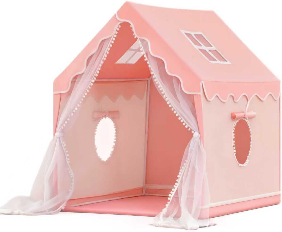 Princess Tent for Girls, Kids Play Tent with Star Lights, Large Playhouse, Pink Princess Castle, Girls & Boys Toy Gifts image number 5