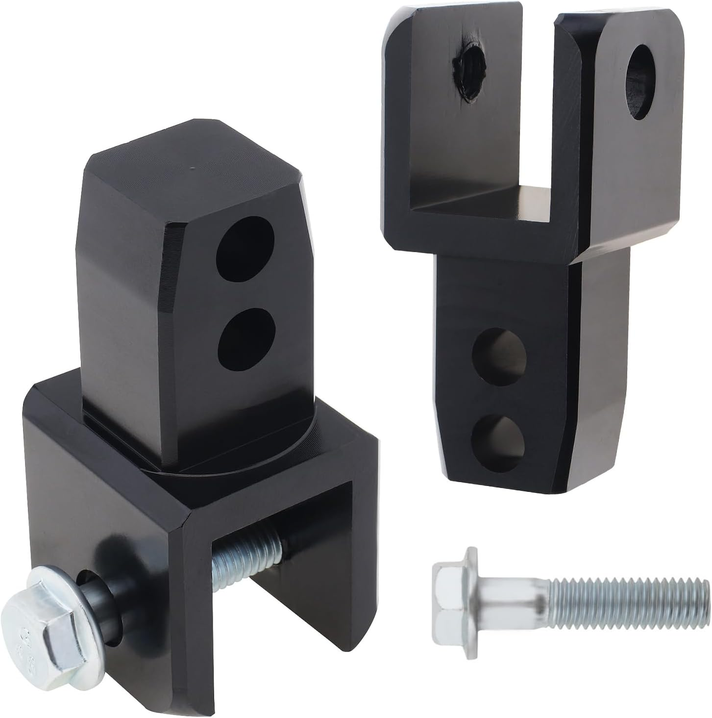 Windance 2Pcs M8 8MM Motorcycle Rear Shock Extender, Aluminum Alloy High Damping Device Height Extension Absorber Riser Adapter with Screws Enhance Your Ride Comfort (Black)