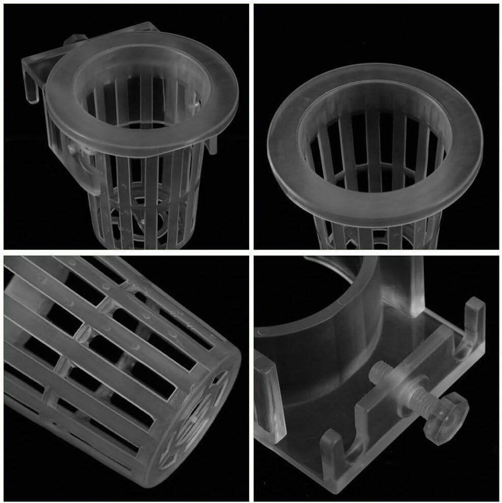 2Pcs Hanging Clear Fish Tank Plant Holder with Hole, Plastic Hanging Aquarium Plant Holders, Clear Aquarium Plant Holder with Rooting Hole image number 2