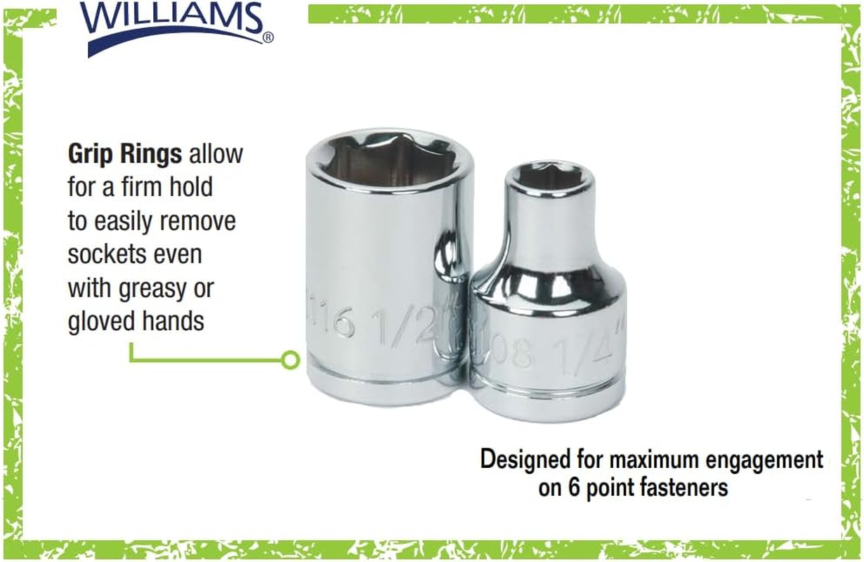 Williams MSB-12HRC 12-Piece 3/8-Inch Drive Metric Shallow 6 Point Socket Set image number 5