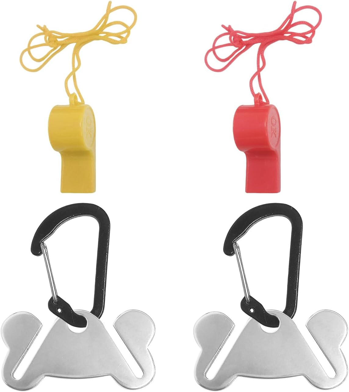 UDNFHL Pack of 2 Metal Pet Bin Bag Holders, 2 Pieces Plastic Whistle, with Carabiner, Reusable, Dog Bag Clip. image number 3