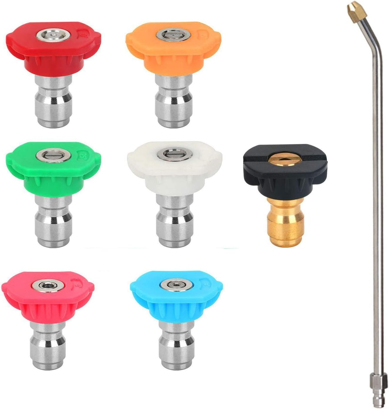 Stainless Steel Pressure Washer Gutter Cleaner Attachment ，For Gutter Cleaning, 7 Nozzle Tips, 1/4 Inch Quick Connect, 13 Inch image number 3