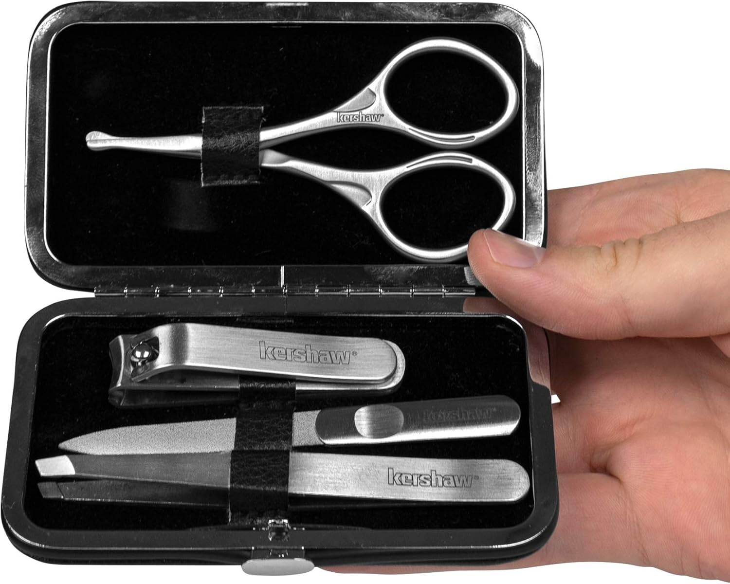Kershaw Men'S Stainless Steel Manicure Set, 4-Piece with Case (KMCURE), Regular image number 5