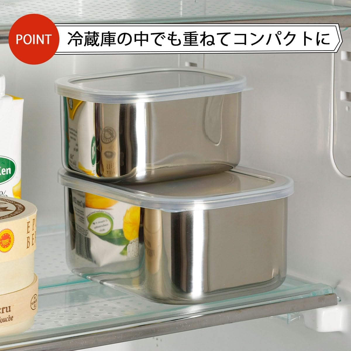 Shimomura 43252 Storage Container, Corner Bat, Deep, Medium, Made in Japan, Convenient for Preparing and Preparing, Rust Resistant, Temporarily Storage, Includes Lid, Mama Cook, Tsubamesanjo image number 1