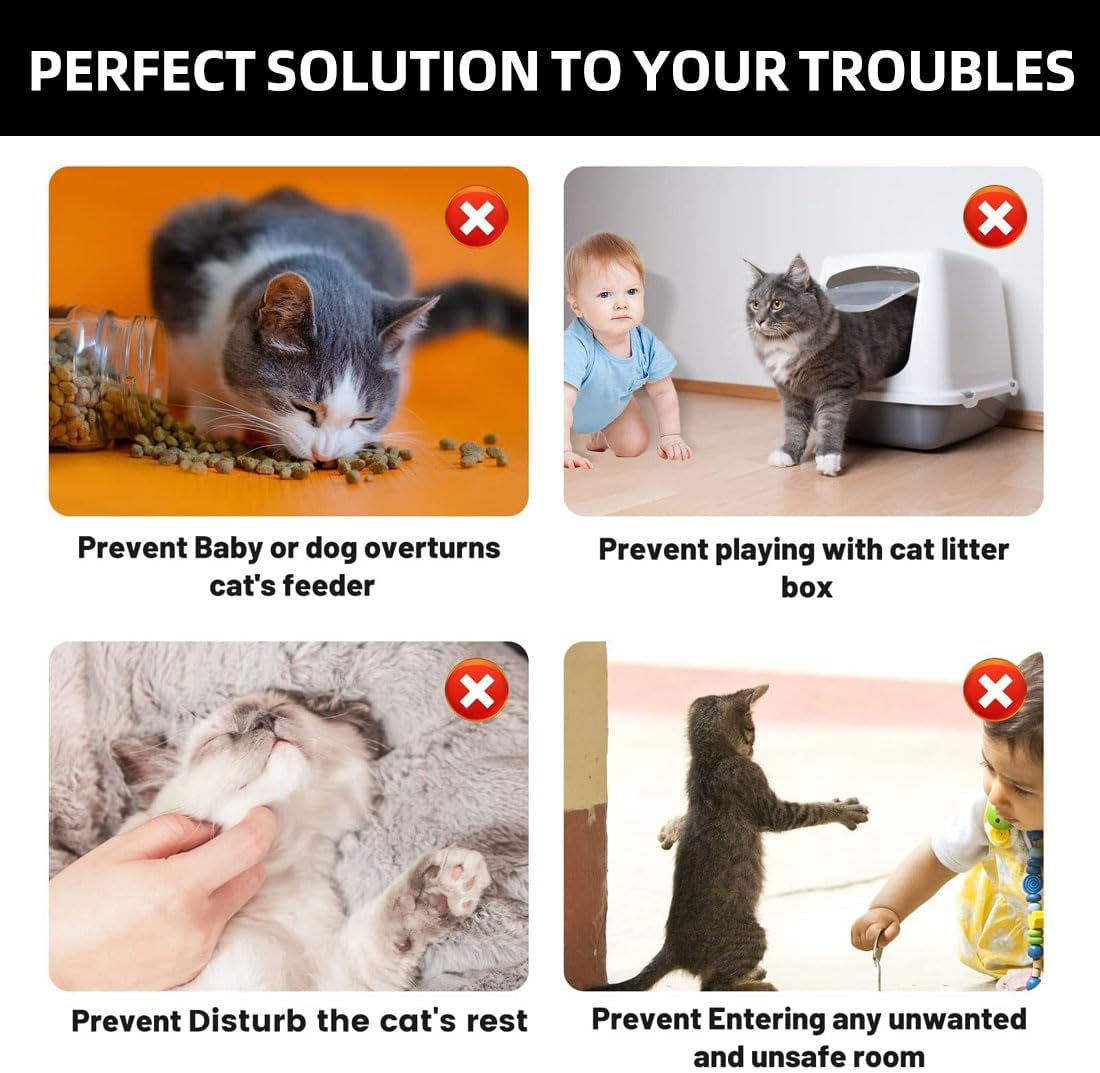 LEEQ 2Pcs Cat Door Lock - Alternative Door Locks for Children Dogs Door Stopper for Baby Safety Cat Door Holder Latch to Keep Cats in Dog Outside image number 3