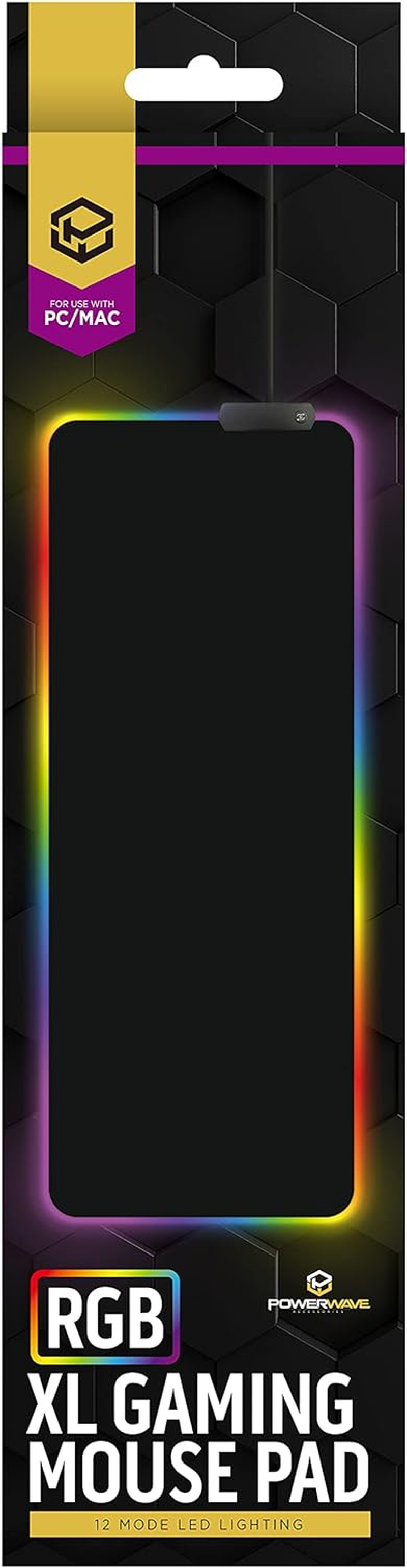 Powerwave RGB XL Gaming Mouse Pad Black