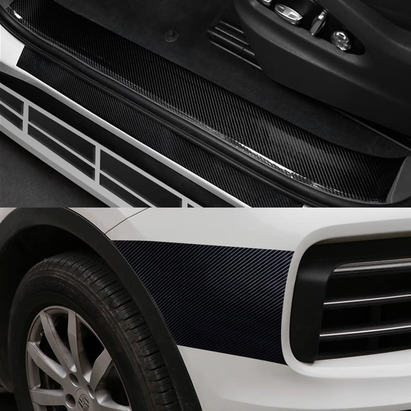 AIMALL 3PCS 3CM*3M Universal Car Door Sill Protector Edge Sticker Carbon Fiber Car Sticker Door Sill Anti-Scratch Tape DIY Protection Film for Most Cars - Durable PVC Anti-Scratch Tape image number 1