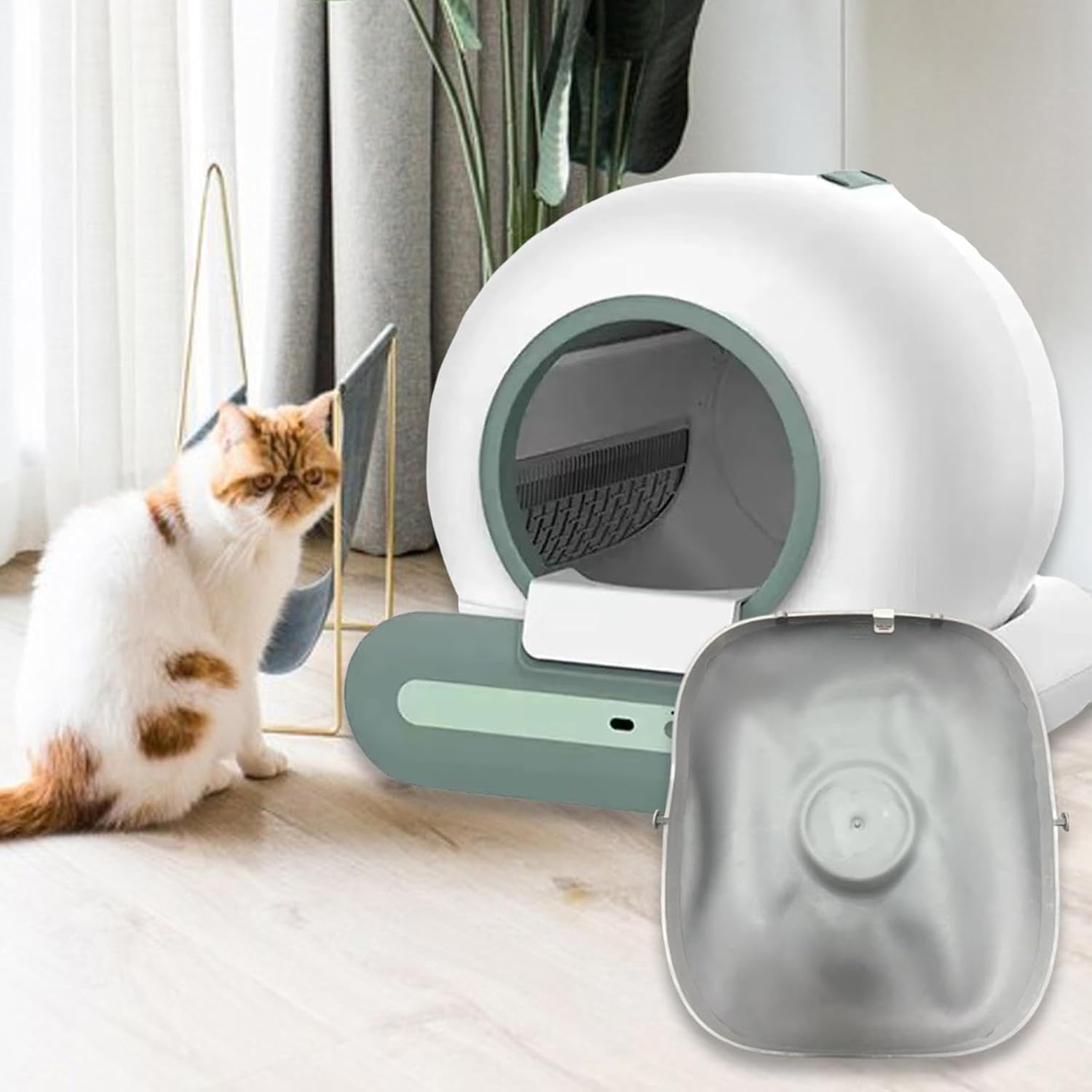 Perfk Cat Litter Box Matt Litter Trapping Cat Toilet Bottom Tray Lightweight Less Waste Bedroom Kitten Non Slip Simple Silicone Pad image number 5