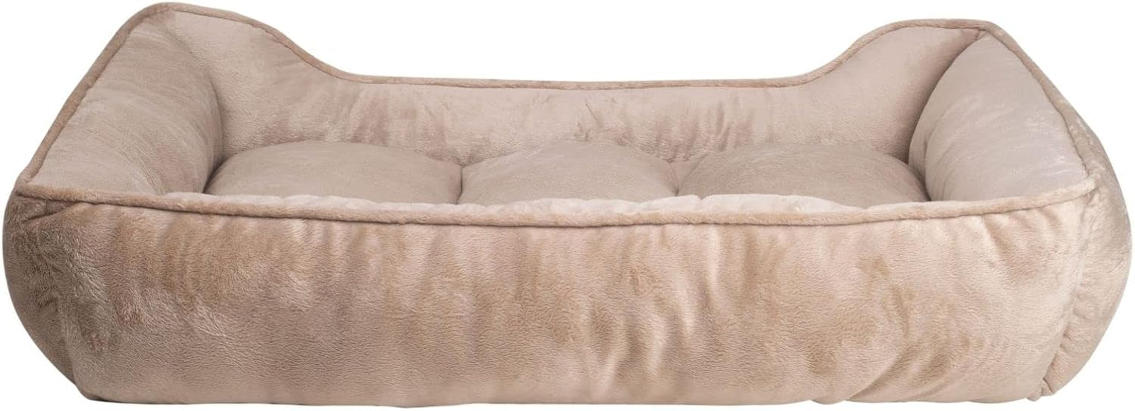 Long Rich Textiles Classic Solid Rectangle Dog and Pet Bed, Large, Tan/Taupe/Camel by Happycare Textiles, 24"X34" image number 3