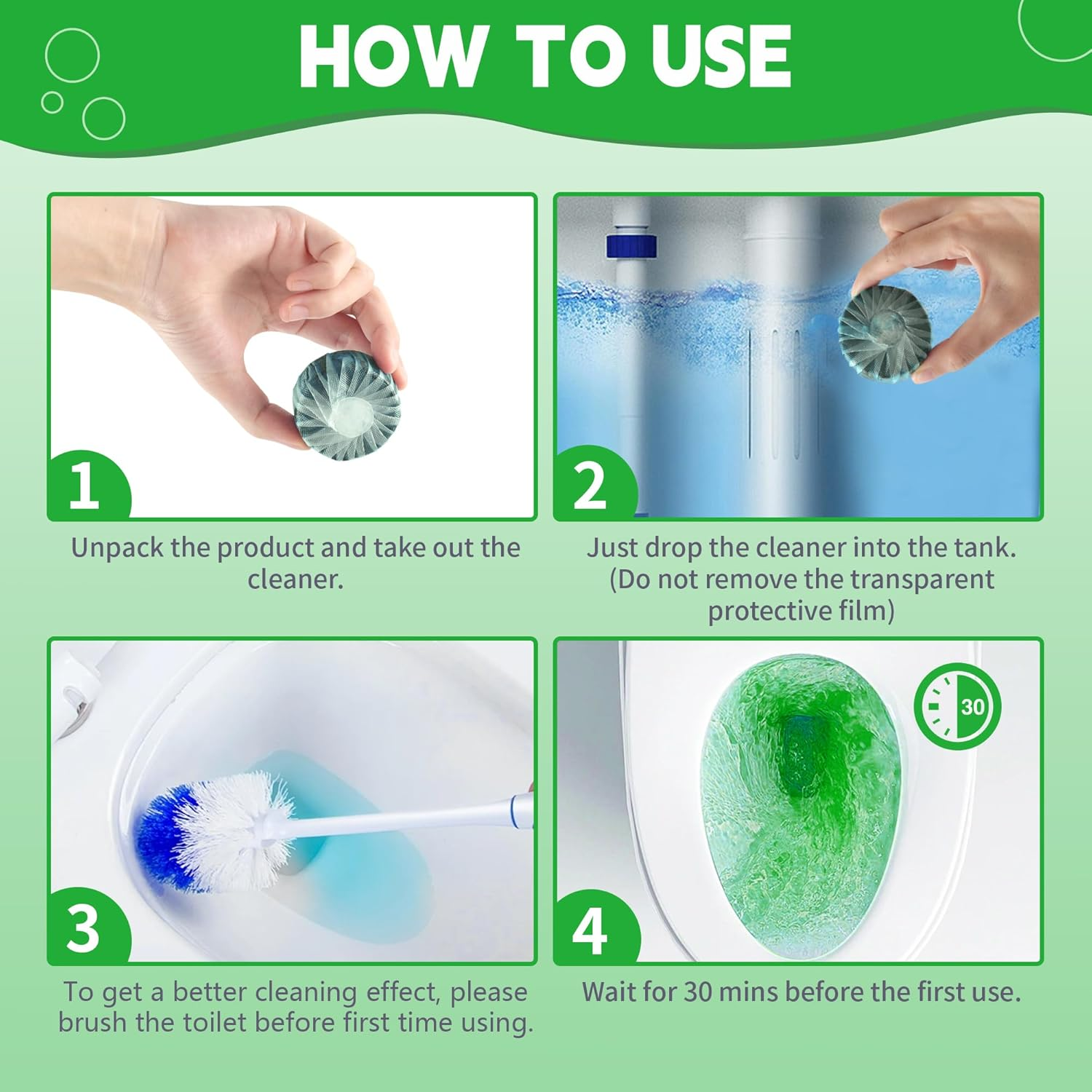 Automatic Toilet Cleaner Tablets - Long-Lasting Drop in Cistern Blocks to Freshen and Prevent Limescale image number 3