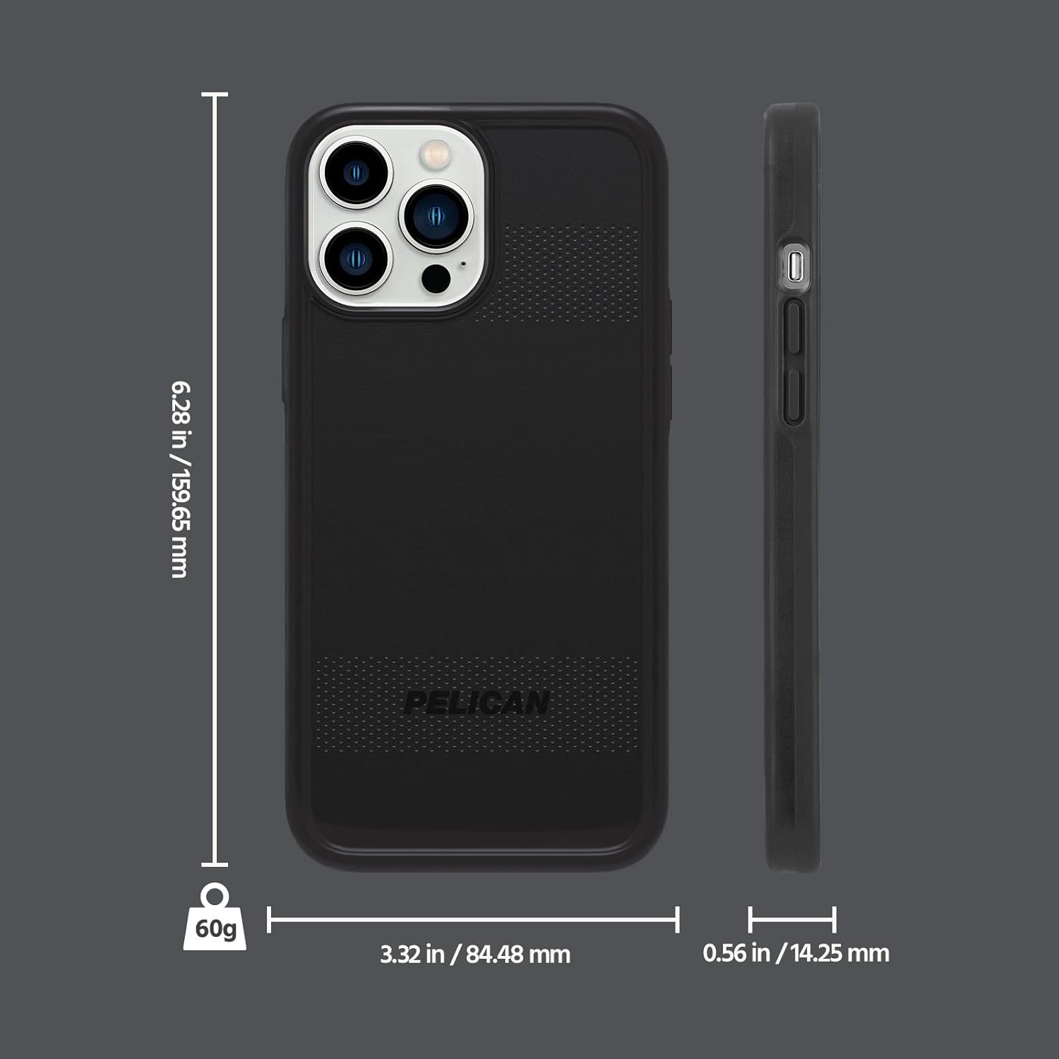 Pelican Iphone13 Pro Protector Case with Antimicrobial Protection, Black - Clear image number 6