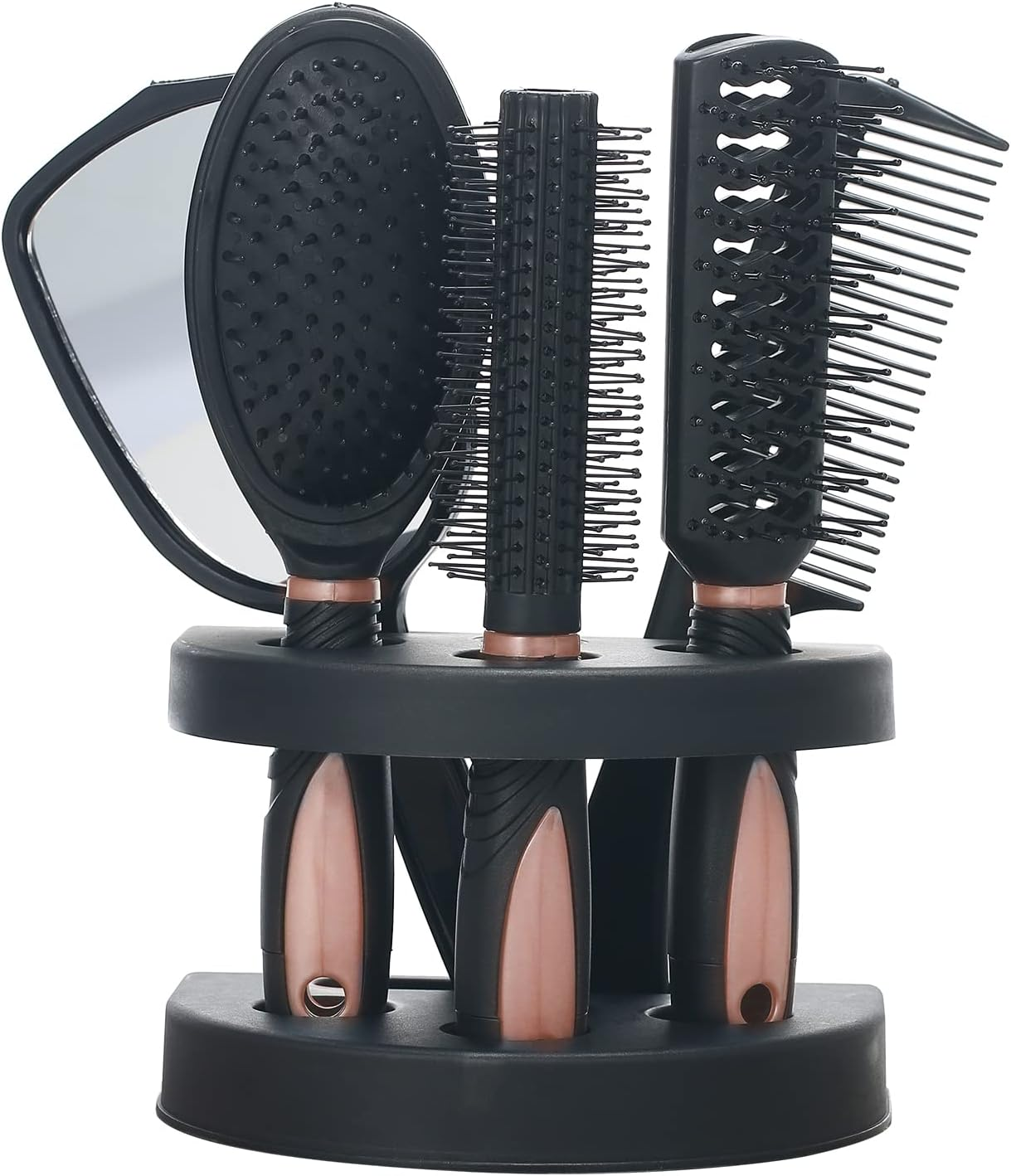 Yasao Set of 5 Hair Combs Mirror Set Professional Salon Hair Cutting Brushes Sets Salon Hairdressing Styling Tool and Holder Stand Set Dressing Comb Kits for Women and Men image number 4