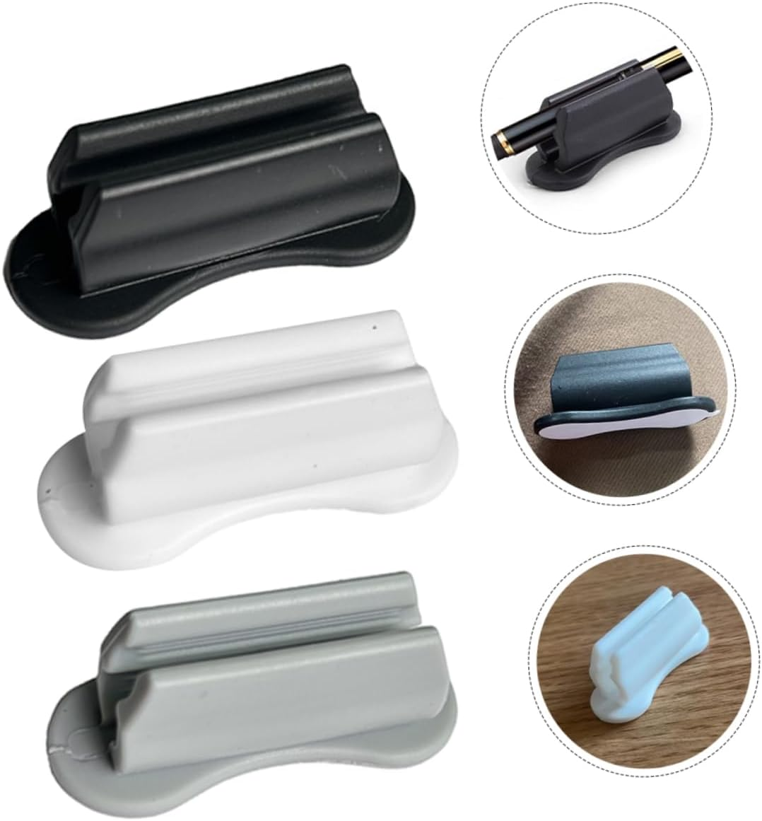 GANAZONO 6Pcs Silicone Pencil Shaped Pen Holders for School Supplies Adhesive Desk Stationery Office Storage Boys and Girls Desk Classroom Organizer image number 4