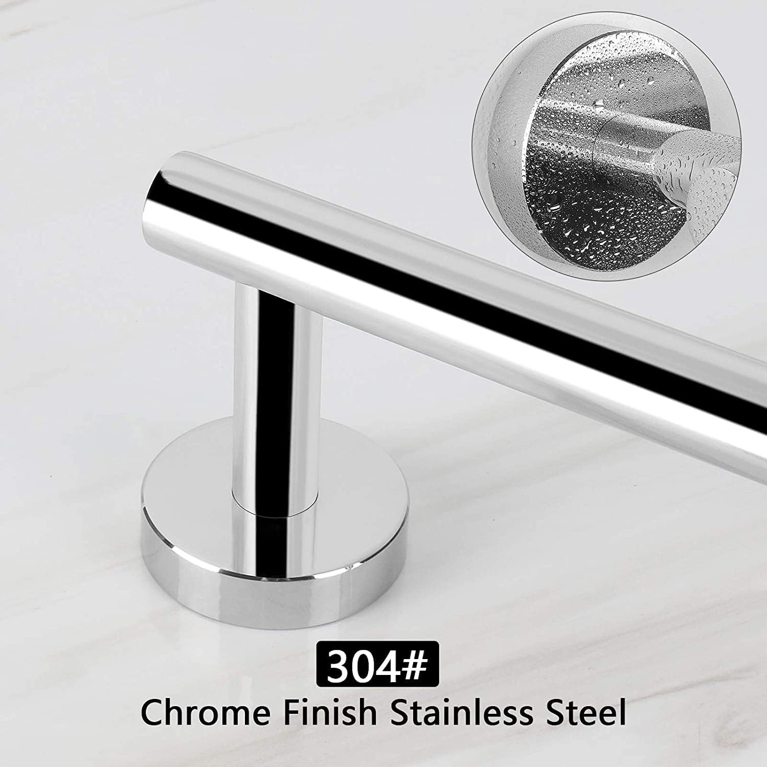 YUET Towel Rail 40CM Chrome Hand Towel Holder Bar Bathroom Holders for Bathrooms Kitchen Dish Cloths Hanger 304 Stainless Steel RUSTPROOF Wall Mounted 16'' (Polished Mirror) image number 4