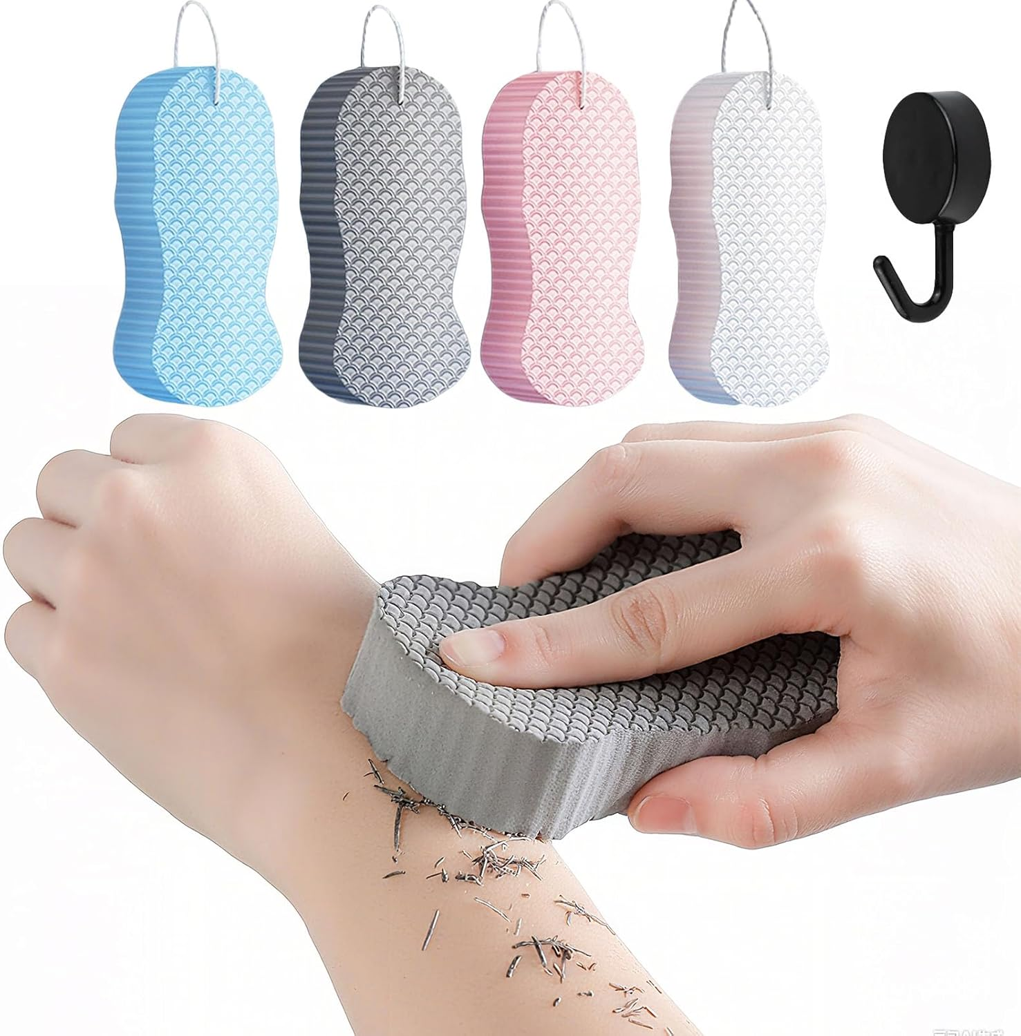 Magic Exfoliating Bath Sponge Super Soft, Exfoliating Sponges for Body, Exfoliatingbody Scrubber Sponge, Removes Dead Skin and Impurities from Body (#3)