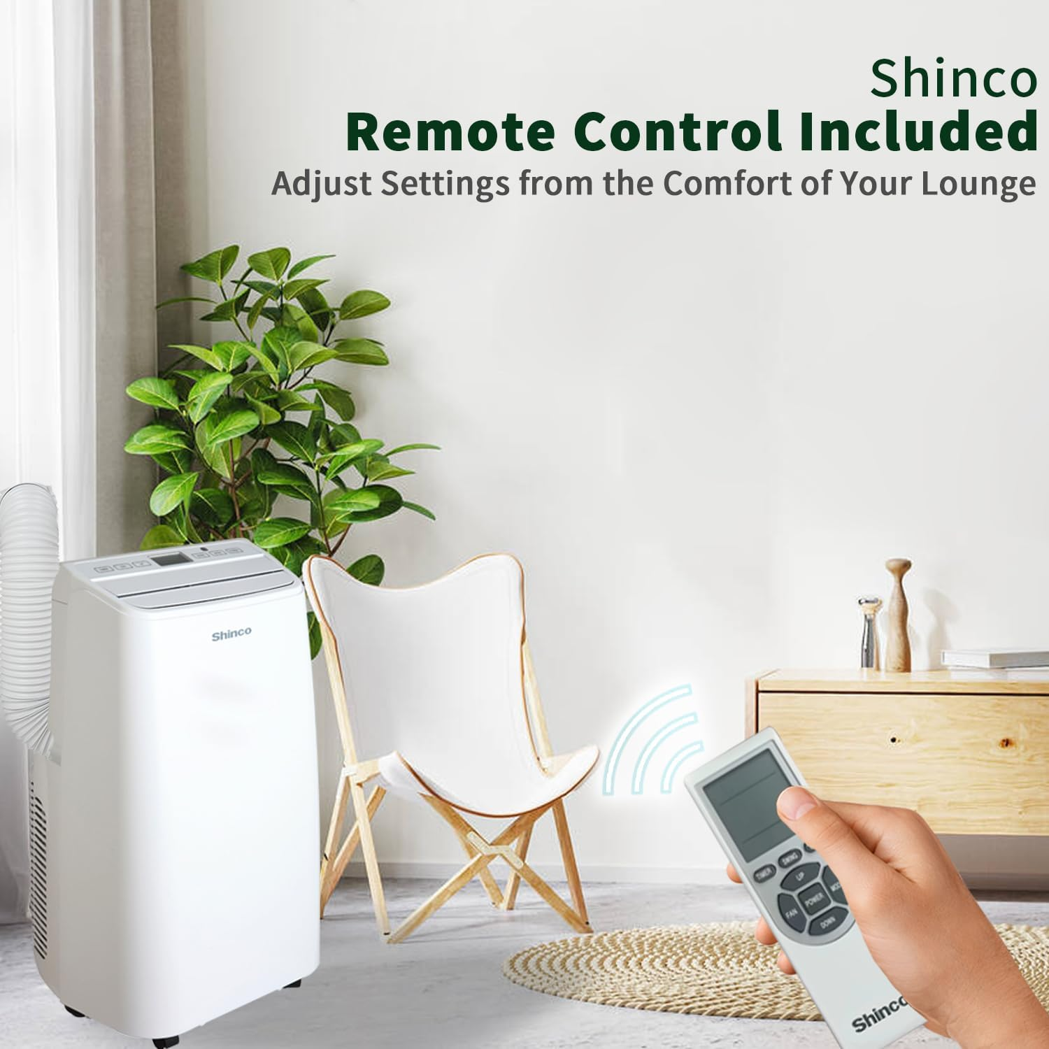 Shinco 12000BTU Portable Air Conditioner, 3.5Kw Portable AC Unit W/Cooling, Dehumidifier & Fan, 3-In-1 Air Cooler W/Remote Control, Window Mount Kit, LCD Display, 24H Timer, for 35㎡/105M&sup3; Home, Office image number 3