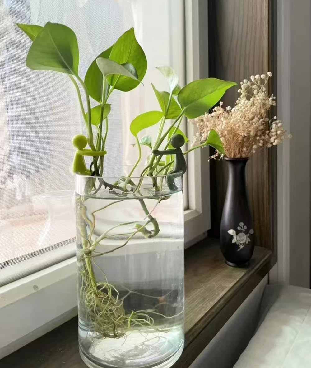 12 PCS Plant Propagation Buddy,Decorative Plant Supports Garden Decoration,Little Man Plant Holder for Sprouts,Stems Shoots, Cuttings,Plant Nurturing