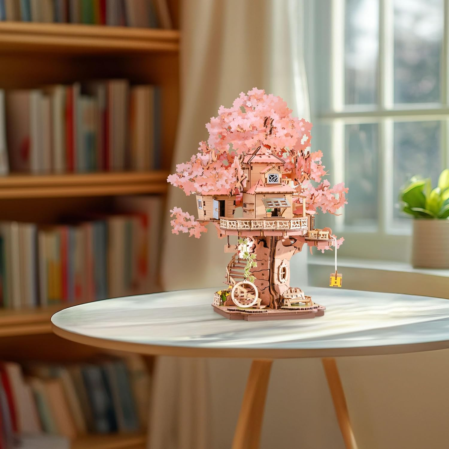 Rolife 3D Puzzles for Adults, Cherry Blossom Bonsai Tree Plants, Japanese Sakura Tree House Flowers Building Set for Adults for Table Toys & Home Decor, Creative Birthday Girls&Boys (535 PCS) image number 5
