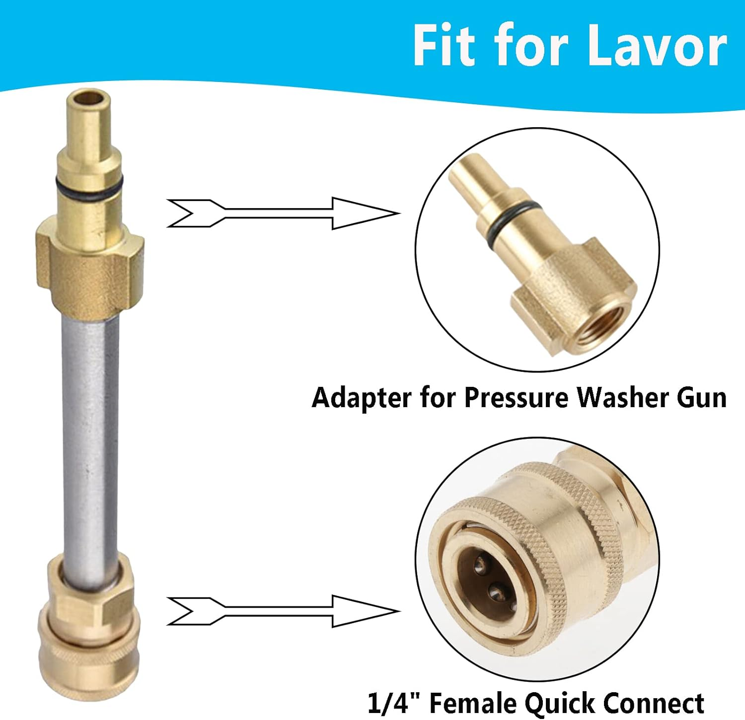 Acbbmns Adapter for Pressure Washer Gun, to 1/4'' Quick Connect Fitting, Fits for Lavor (#S7) - S3 Fit For Nilfisk Gerni image number 3