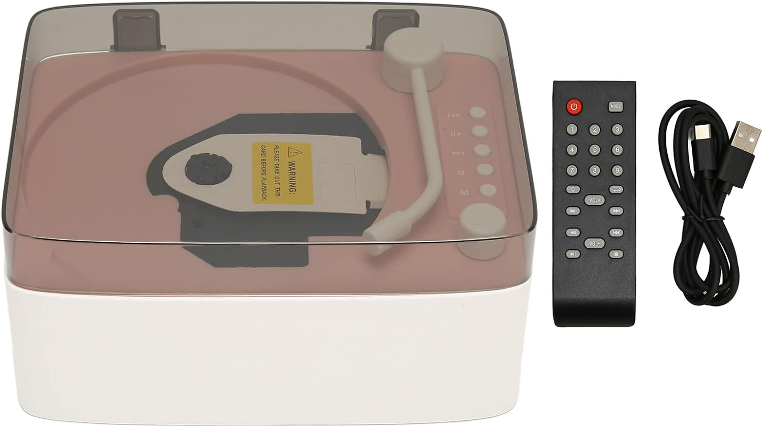 Speaker CD Player, 2400Mah Mini Retro Hifi Multifunctional Home CD Player with Large Capacity Battery Pink