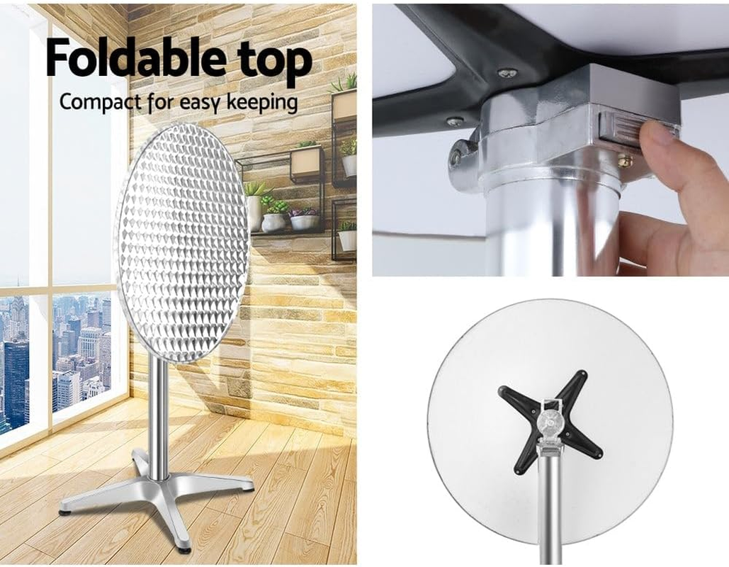 Gardeon 2Pcs Outdoor Bar Table Furniture Adjustable Aluminium Cafe Table Round image number 6