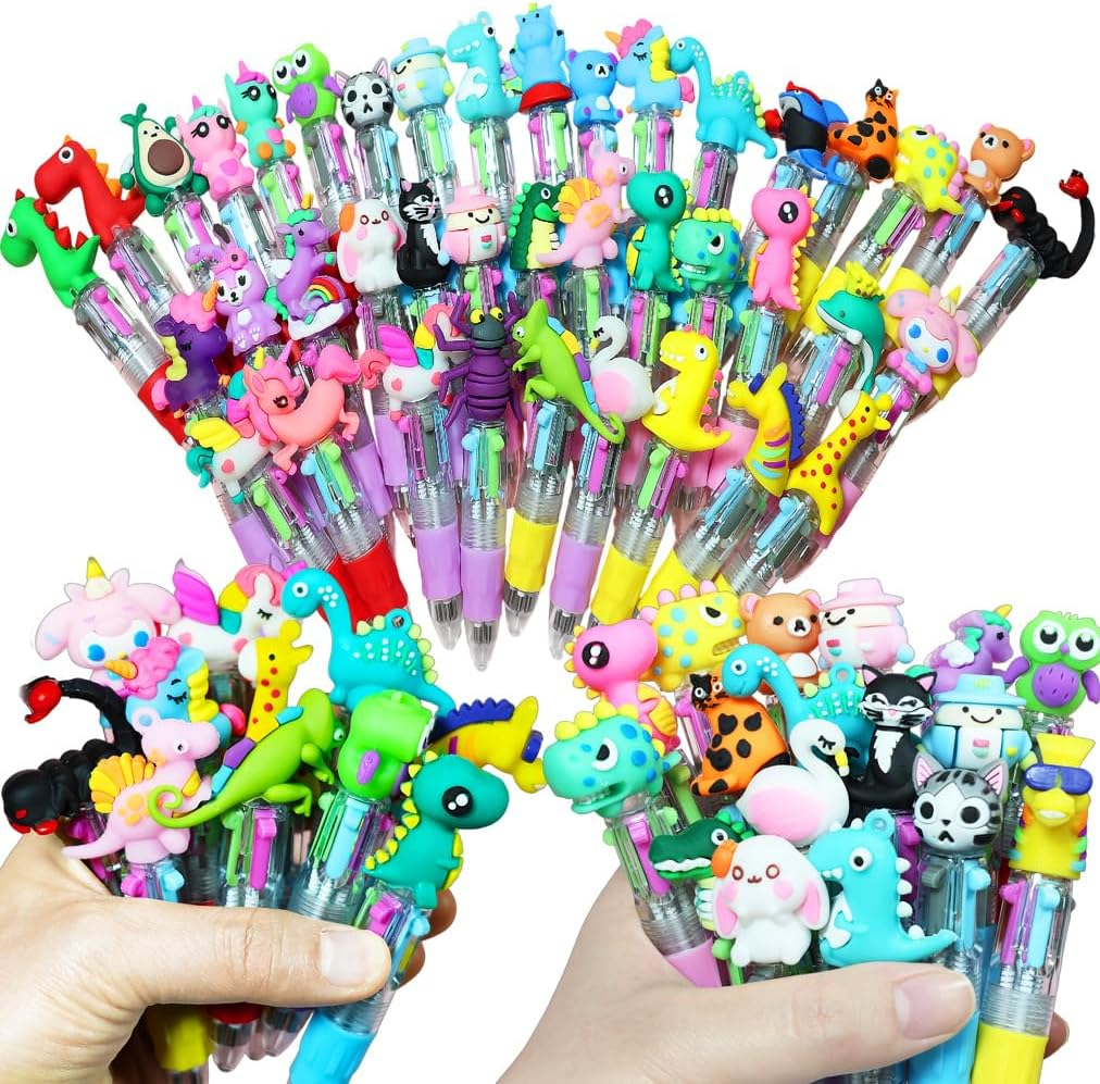 40PCS Ballpoint Pen for Kids Party Bag Fillers Parties Favors Multicolored 4-In-1 Gifts for Classroom Incentive Prizes Birthdays and Children'S Parties image number 5