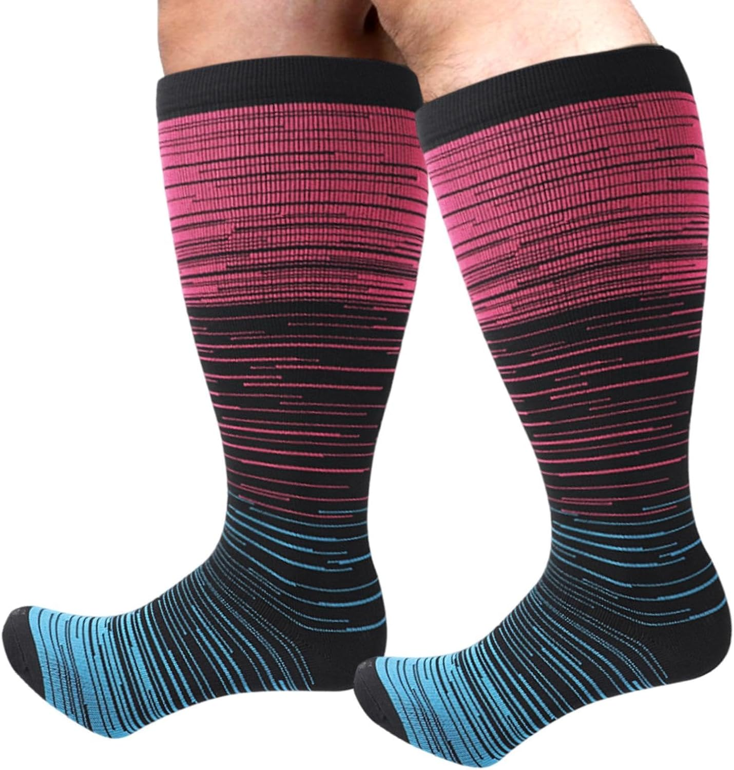 Plus Size Compression Socks,Running Stockings | plus Size Compression Socks Wide Calf Knee High Socks for Support