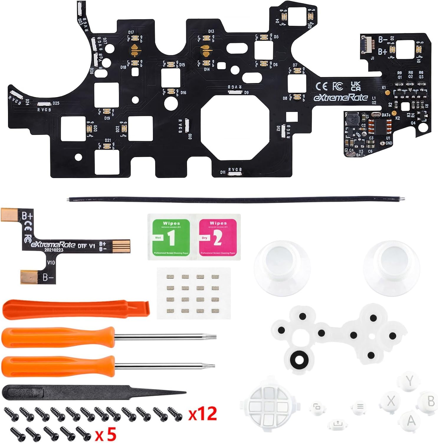 Extremerate Multi-Colors Luminated D-Pad Thumbsticks Start Back Sync ABXY Buttons for Xbox Series X/S Controller, White Classical Symbols Buttons DTF V2 LED Kit for Xbox Core Controller Model 1914 - Scarlet Red image number 3