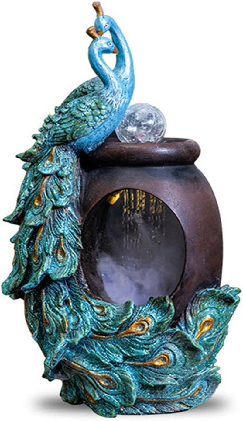 Outdoor Fountain Indoor Water Fountain, Relaxing Sounds for Stress Relief,Peacock Waterfall for Office Home D&eacute;cor(Large) image number 3