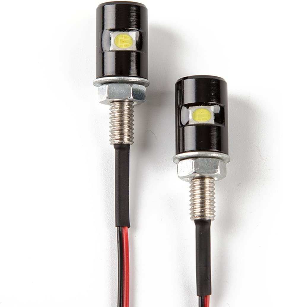 CZC AUTO 2PCS License Plate Light, License Tag Screw Bolt Lamp, 12V White LED Bulb, Waterproof/Rainproof, Black Aluminium Light Holder, Legal for Car Motorcycle Truck RV ATV Bike image number 1