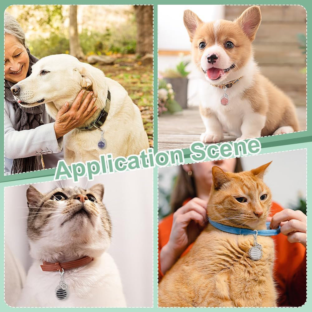 PLIGREAT Pack of 8 Crystal Pendant for Pet Collars, Necklaces, Charms with Cats and Dog Motif, Crystal Ball with Claw Pendant, Lobster Clasp for Key Chain, Bag Decoration