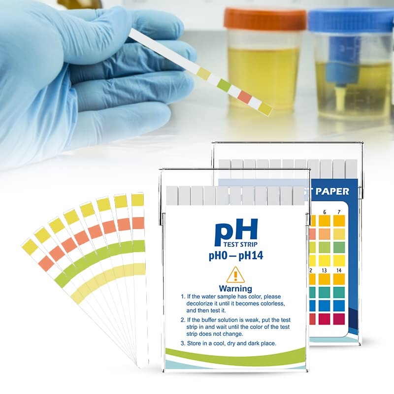 Plastic Ph Test Strips, Universal Application (Ph 0-14), 100 Strips | for Saliva, Soap, Urine, Food, Liquids, Water with Soil Testing, Lab Monitoring, Etc. image number 3