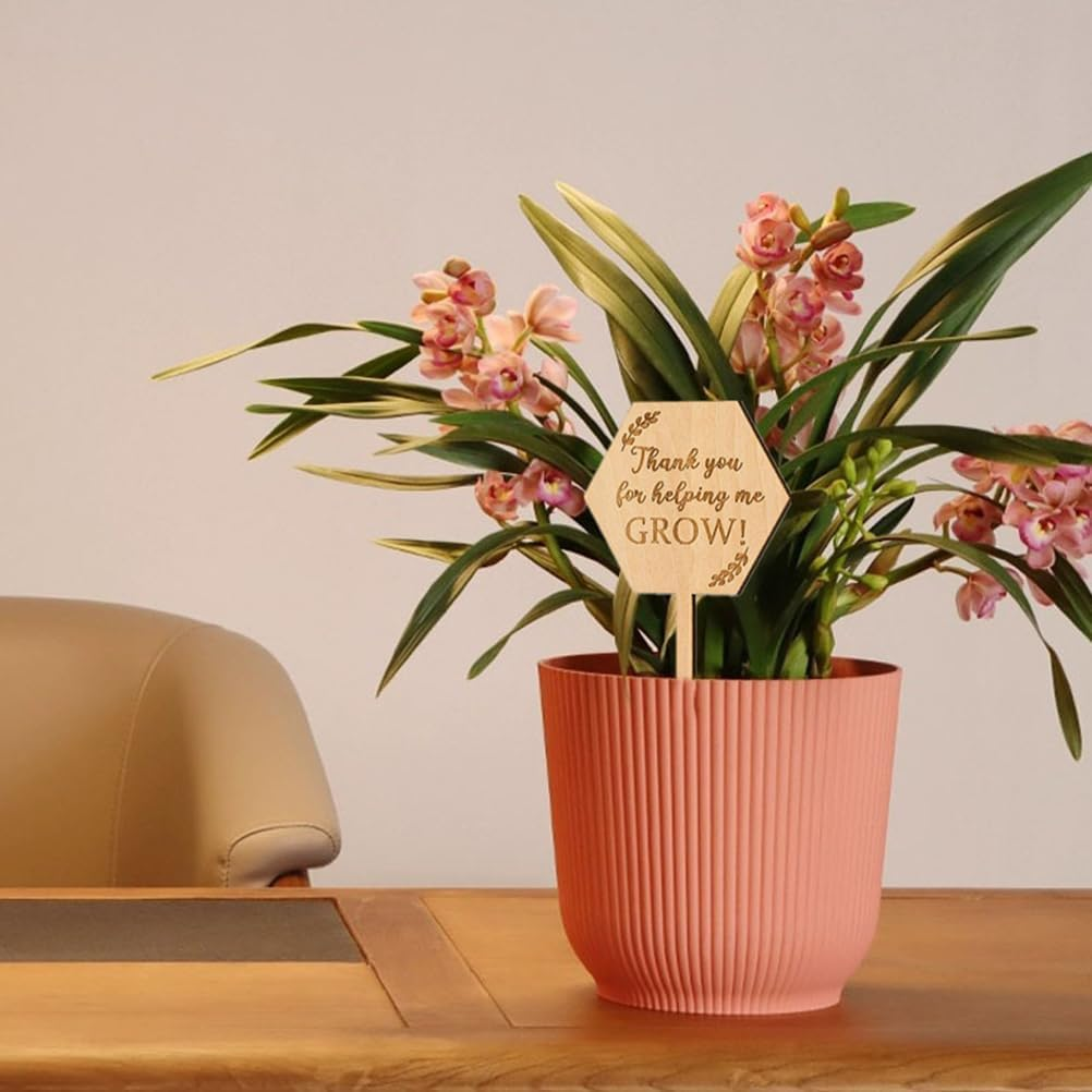 BESPORTBLE Plant Labels Plant Tags: 40Pcs Wood Plant Markers Thank You for Helping Me Grow Succulent Tags Teacher Appreciation Wooden Nursery Garden Labels for Vegetable Potted Plants image number 1