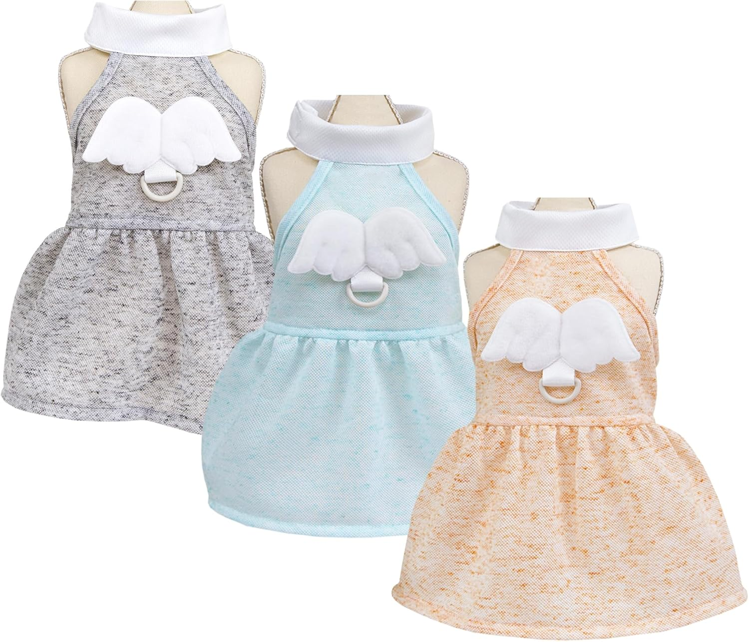 3-Piece Dog Dresses Puppy Luxury Princess Dress Angel Dress Pure Wings Clothing Wedding Evening Summer Skirt Dog Dress for Small Dog Girl image number 6