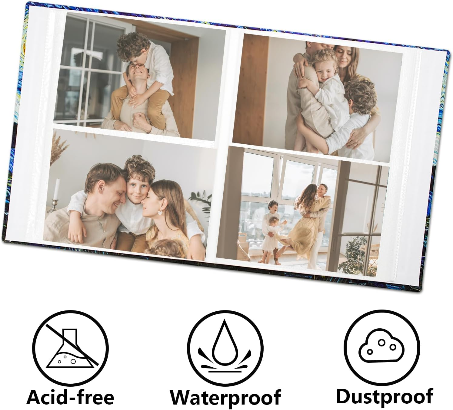 Photo Album 4X6 with 200 Pockets, Small Picture Album with Premium Leather Album Cover, Slip-In Mini Picture Book for Family Wedding Anniversary Baby Vacation Pictures, Starry Night image number 5