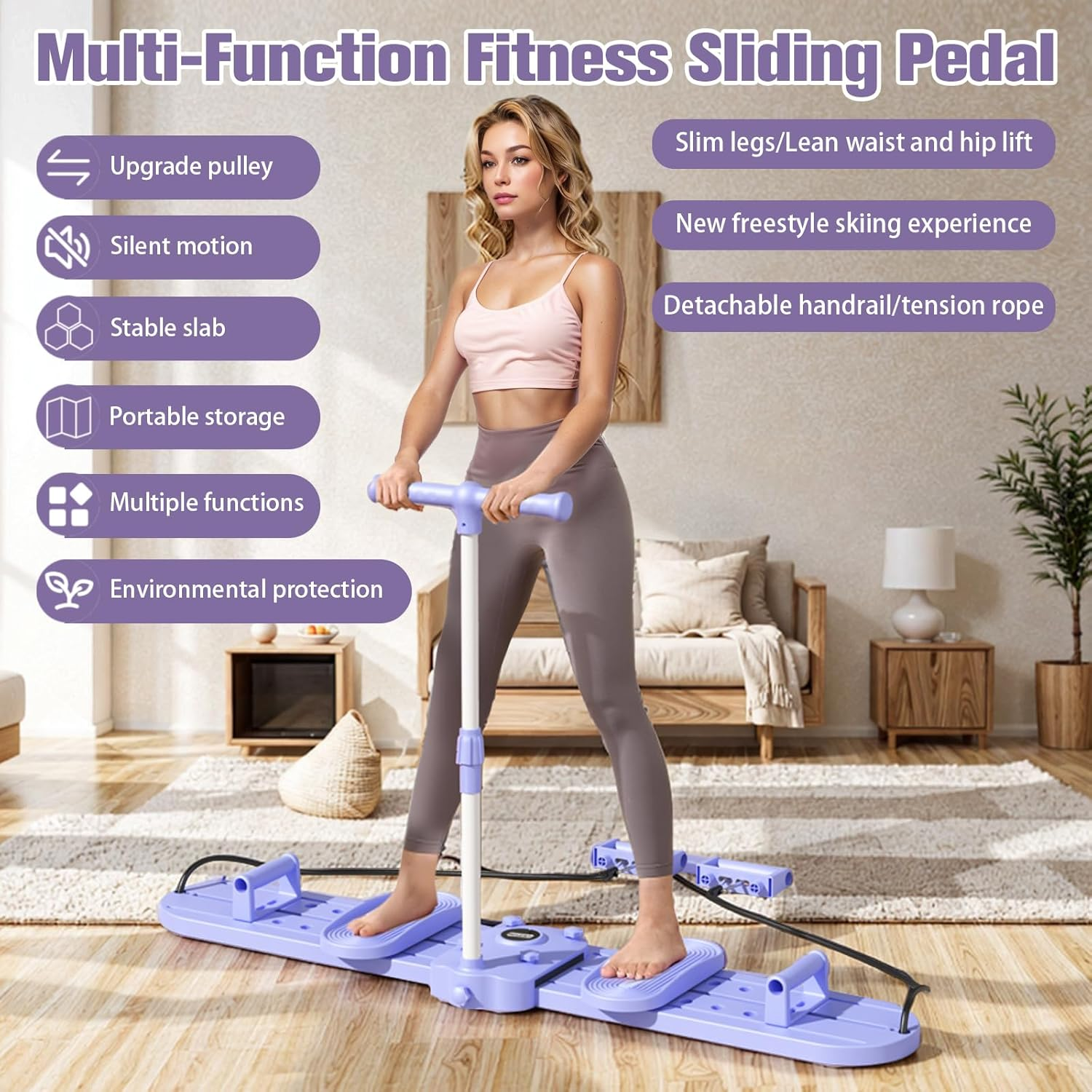 Sowist Thigh Strength Trainer,Ski Machine Exercise Equipment Glute Trainer,Home Fitness Leg Trainer,4 in 1 Home Foldable Portable Fitness Equipment for Office,Home,Hotel Fitness. image number 4
