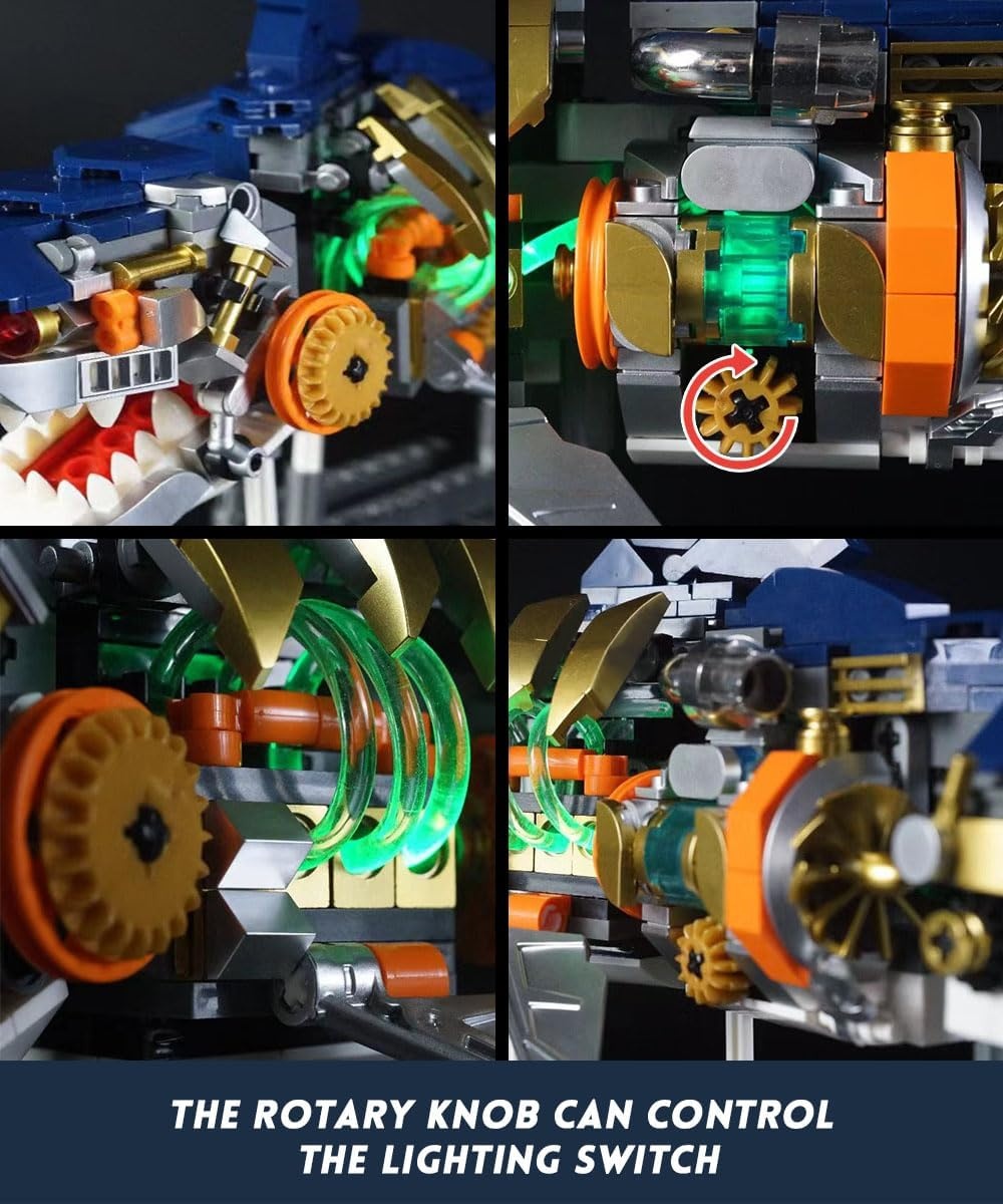 TOY PLAYER Techni Shark Clamping Building Blocks Toy with Display Stand, Compatible with  Ideas Animals, Building Blocks Model Gifts for Boys and Girls 8-12+ Years (687 Pieces)