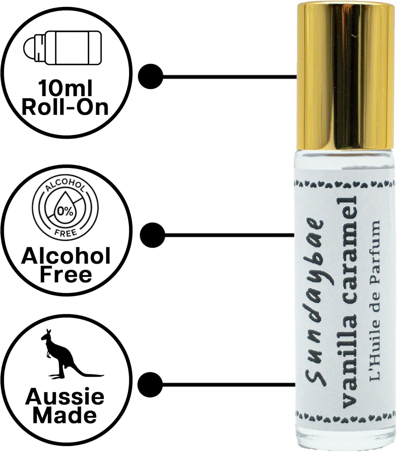 Vanilla Caramel Perfume Oil | Rollerball | Unisex | 10Ml | Sundaybae | Aussie Made image number 2