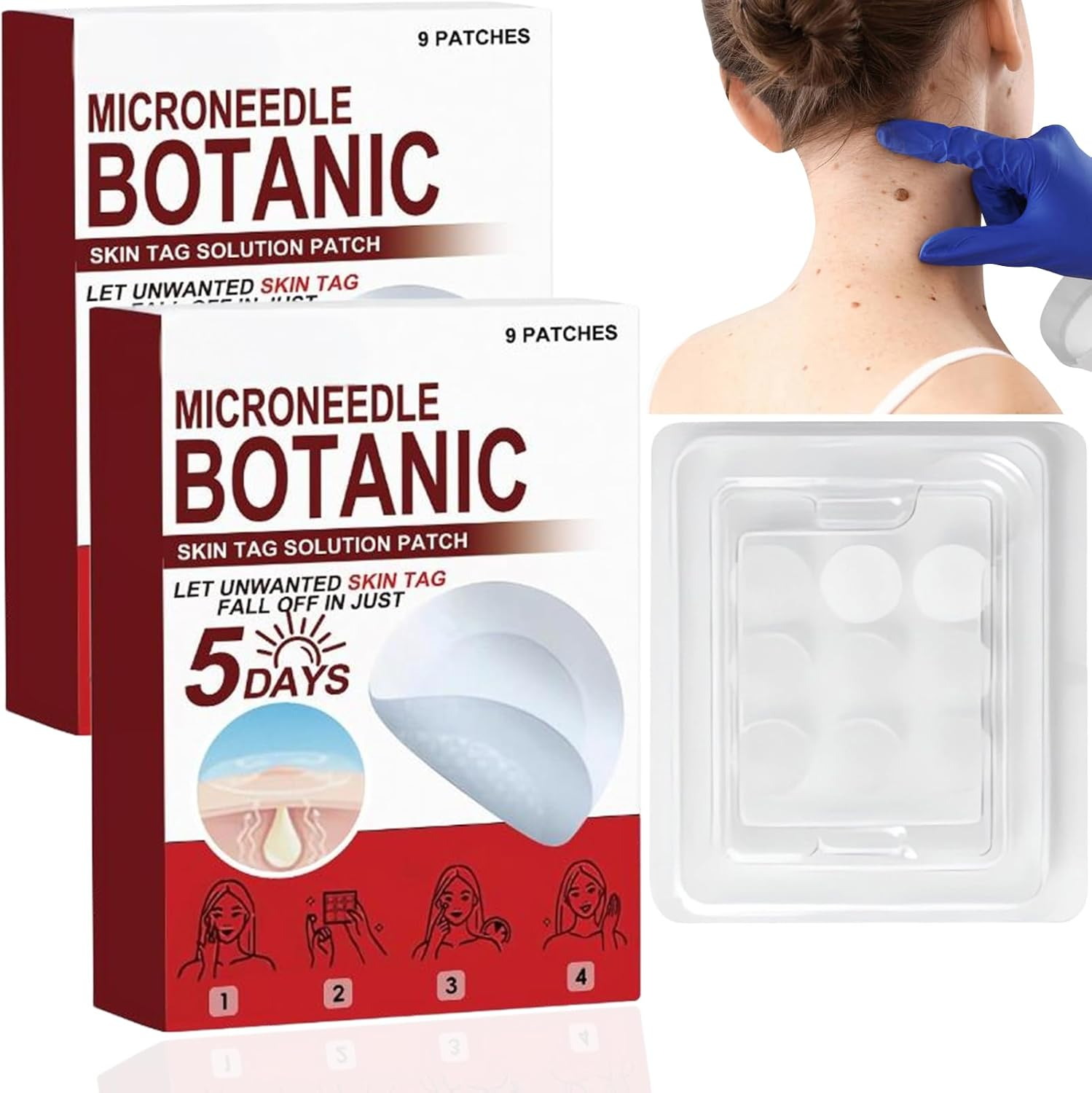 18Pcs Microneedle Skin Tag Patches &ndash; Gentle Microdarts with Plant-Based Formula, Sweatproof Daily Care Stickers for Face & Body, Comfort Fit for Sensitive Skin Designed for Daily Use（2 Pack） image number 5