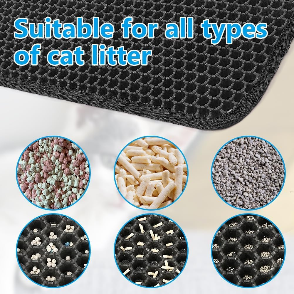 Adiwo Cat Litter Tray Mat, 30 X 45 Cm Cat Mat, Honeycomb Double Layer Design, Cat Litter Tray Mat, Cat Litter Tray Mat, Cat Litter Tray Mat, Cat Pretty Kitty image number 3