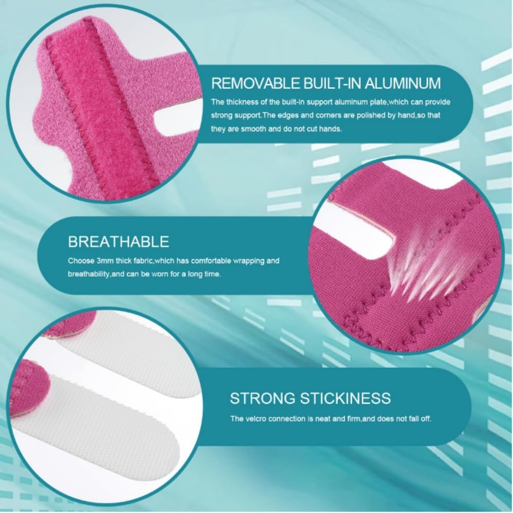 Fabselection 4Pcs Finger Splints, Finger Straightening Brace for Arthritis Finger Support for Trigger Broken and Strained Fingers (4, Pale Pink+Dark Gray+Red+Azure) image number 3